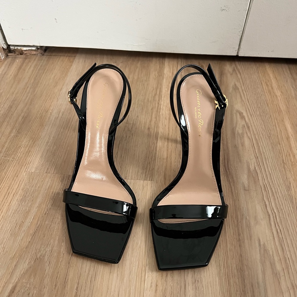 Gianvito Rossi Ribbon Stiletto Black Heels